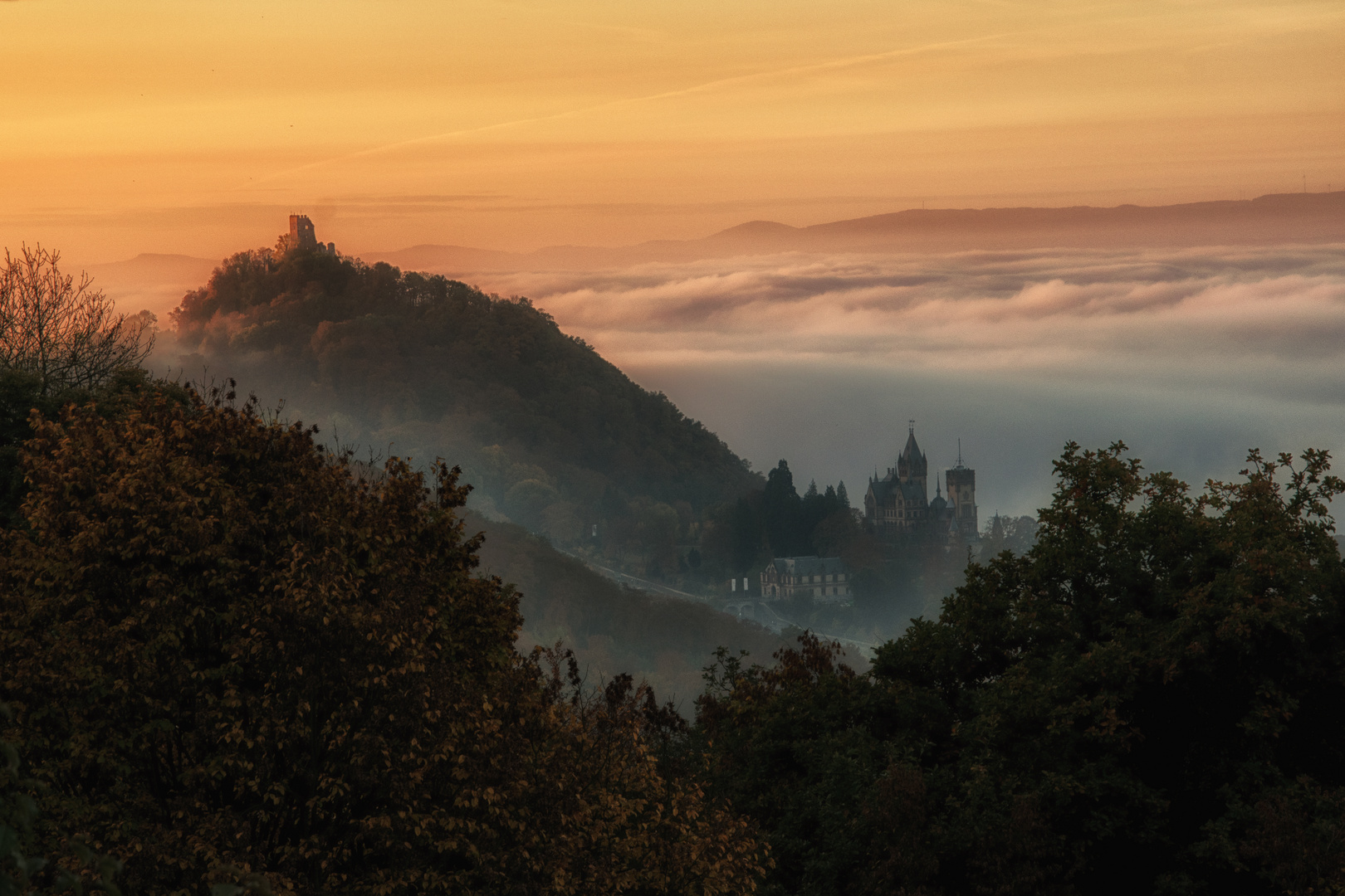 Sonnenaufgang im Siebengebirge