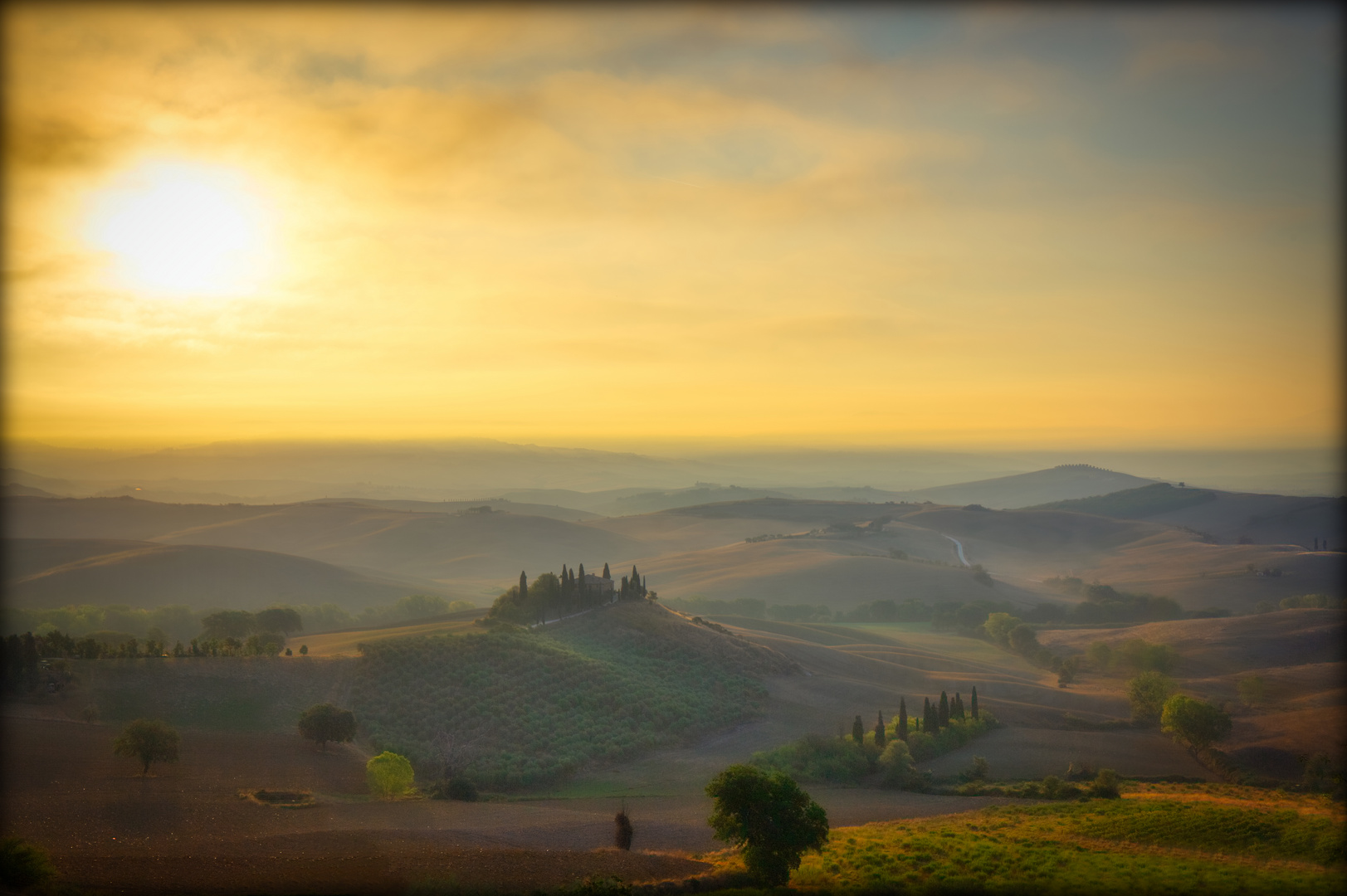 Sonnenaufgang im Val d'Orcia_Toskana