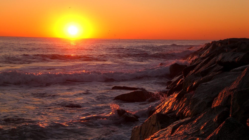 Sonnenaufgang in Barcelona, Spanien