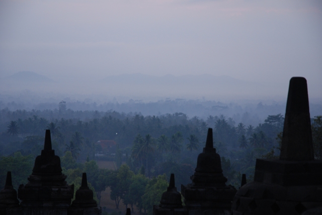 Sonnenaufgang in Borobudur