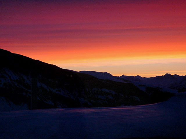 Sonnenaufgang in den Bergen