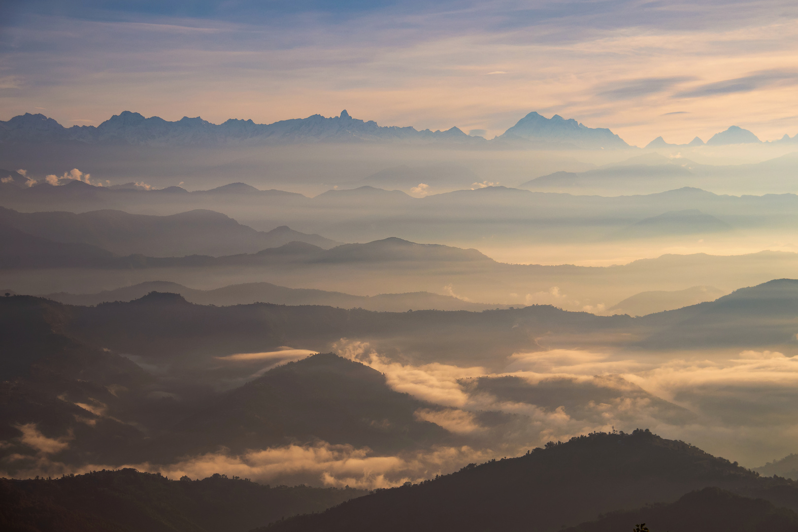 Sonnenaufgang in den Himalayas