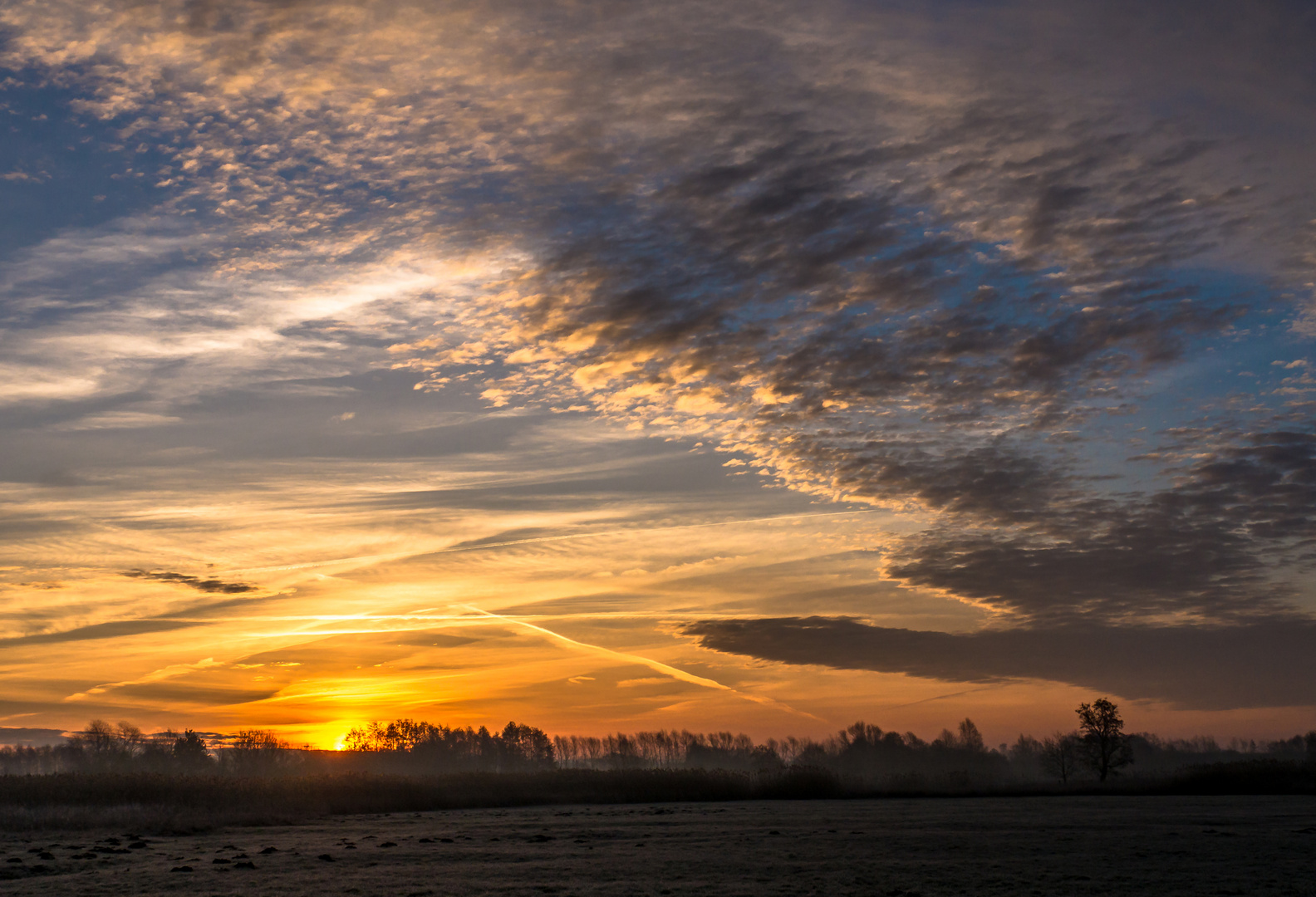 Sonnenaufgang in den Wümmewiesen