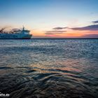 Sonnenaufgang in der Hafeneinfahrt vom Swinemünder Hafen am 09.08.2013