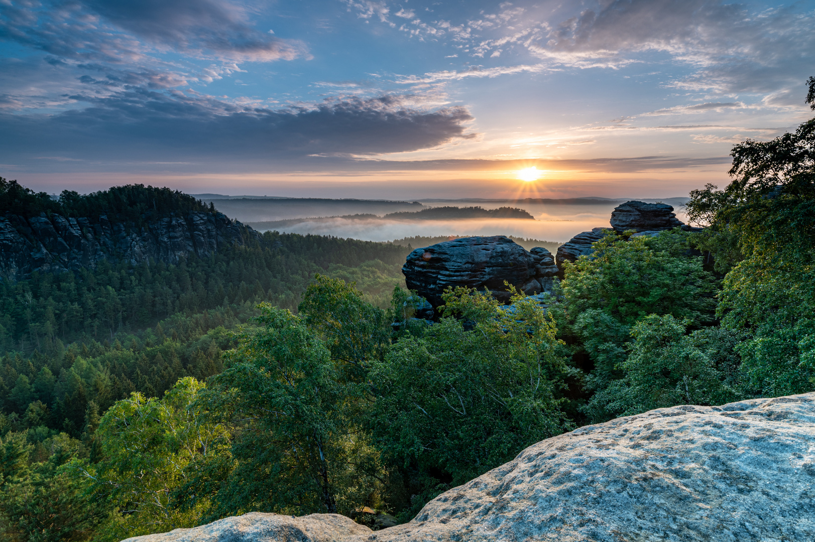 Sonnenaufgang in der sächsischen Schweiz