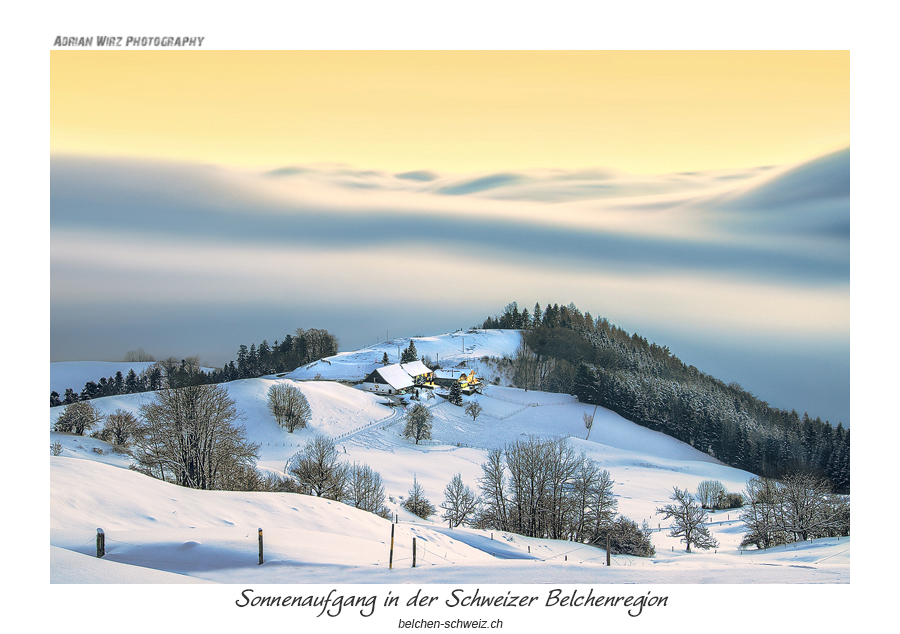 Sonnenaufgang in der Schweizer Belchenregion