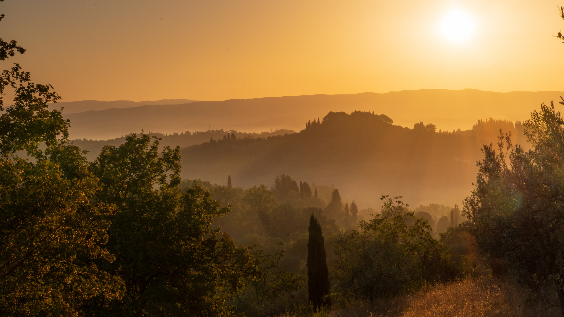 Sonnenaufgang in der Toskana