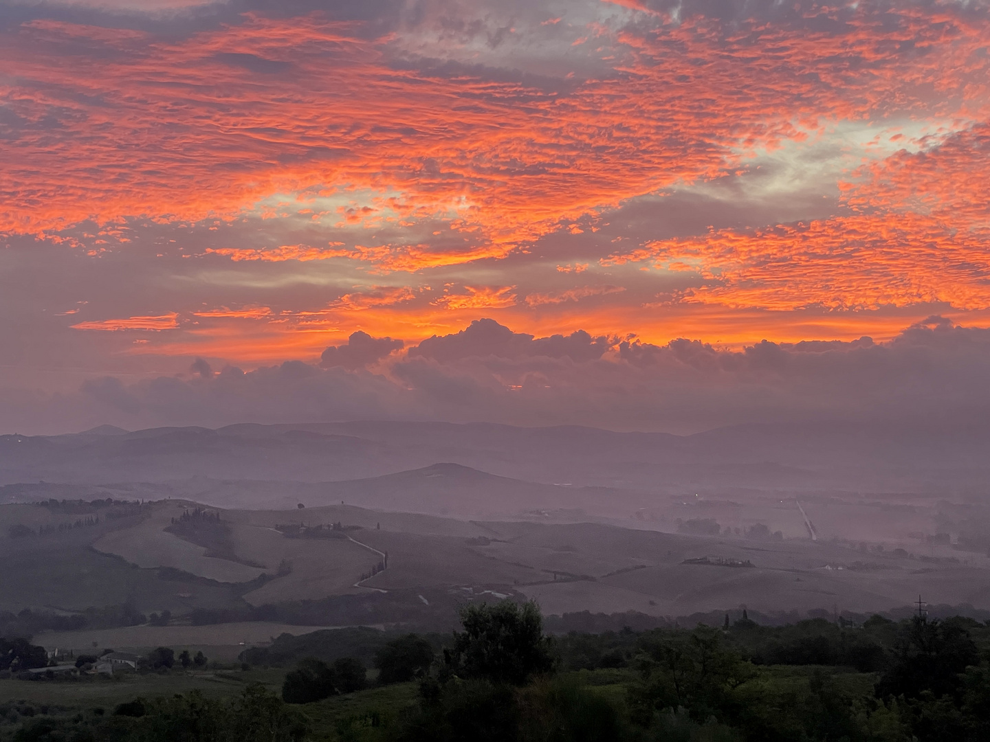 Sonnenaufgang in der Toskana