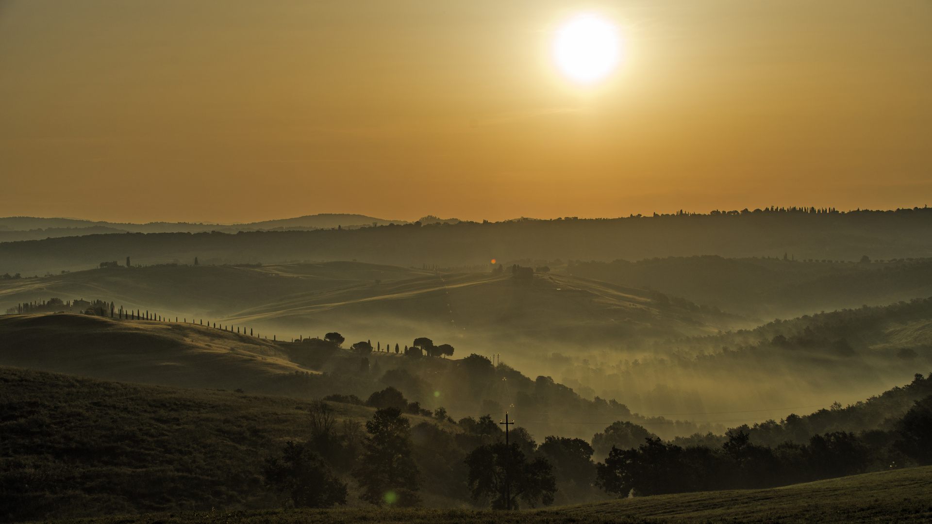 Sonnenaufgang in der Toskana in der Nähe von Pienza 1