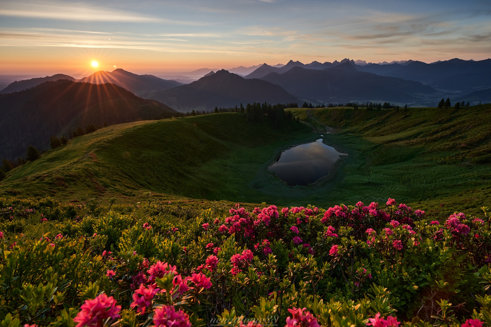 Sonnenaufgang in die Allgäuer Bergen 