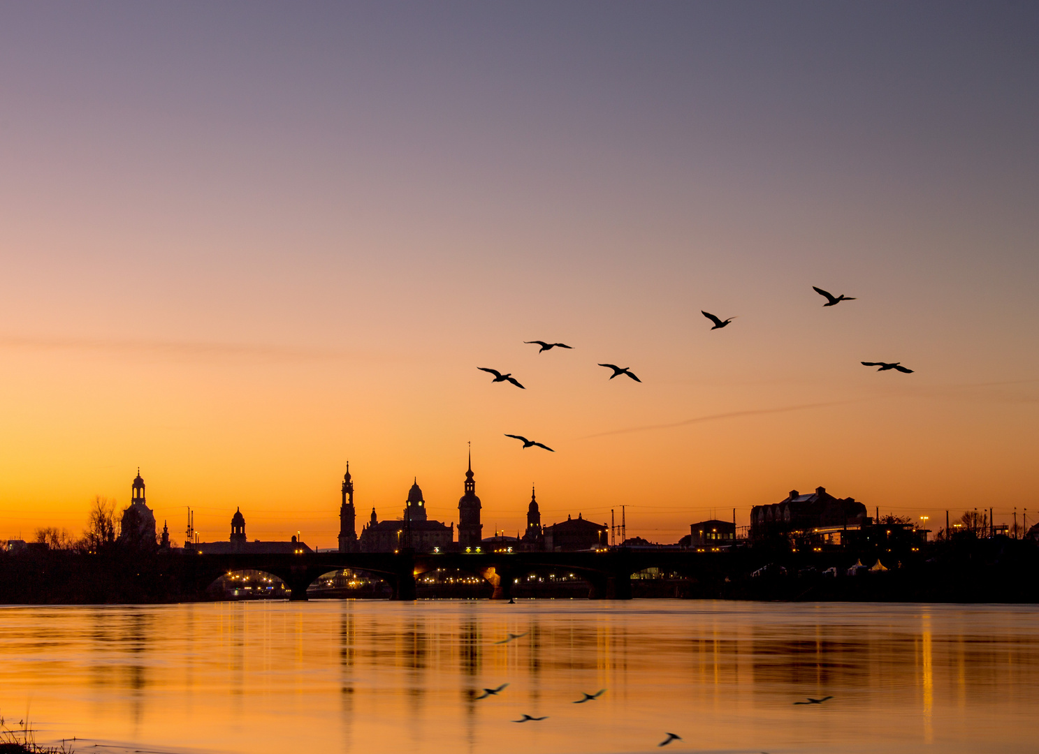 Sonnenaufgang in Dresden