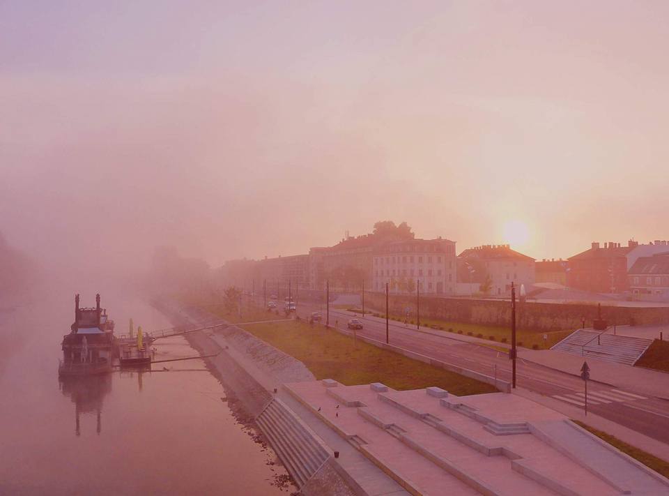 Sonnenaufgang in Györ