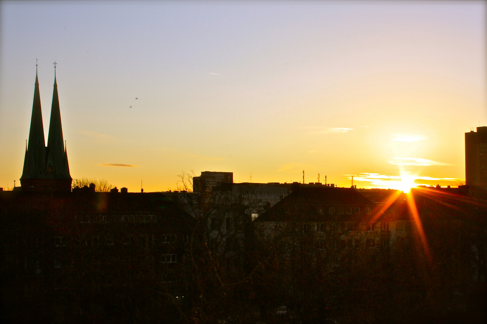 Sonnenaufgang in Hamburg