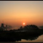 Sonnenaufgang in Kinderdijk