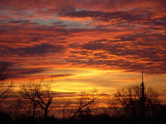 Sonnenaufgang in Leipzig