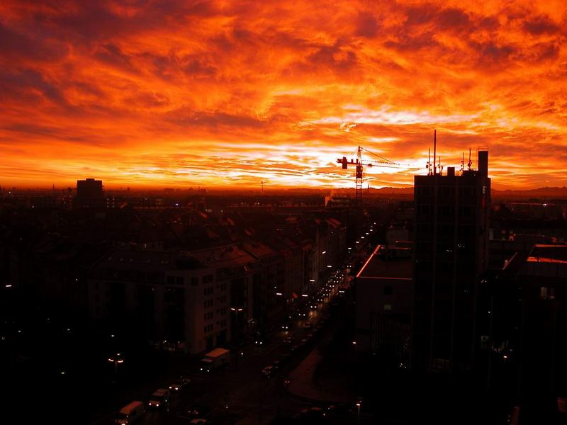 Sonnenaufgang in München Dezember 2005