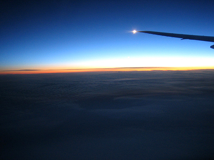 Sonnenaufgang in ner 777