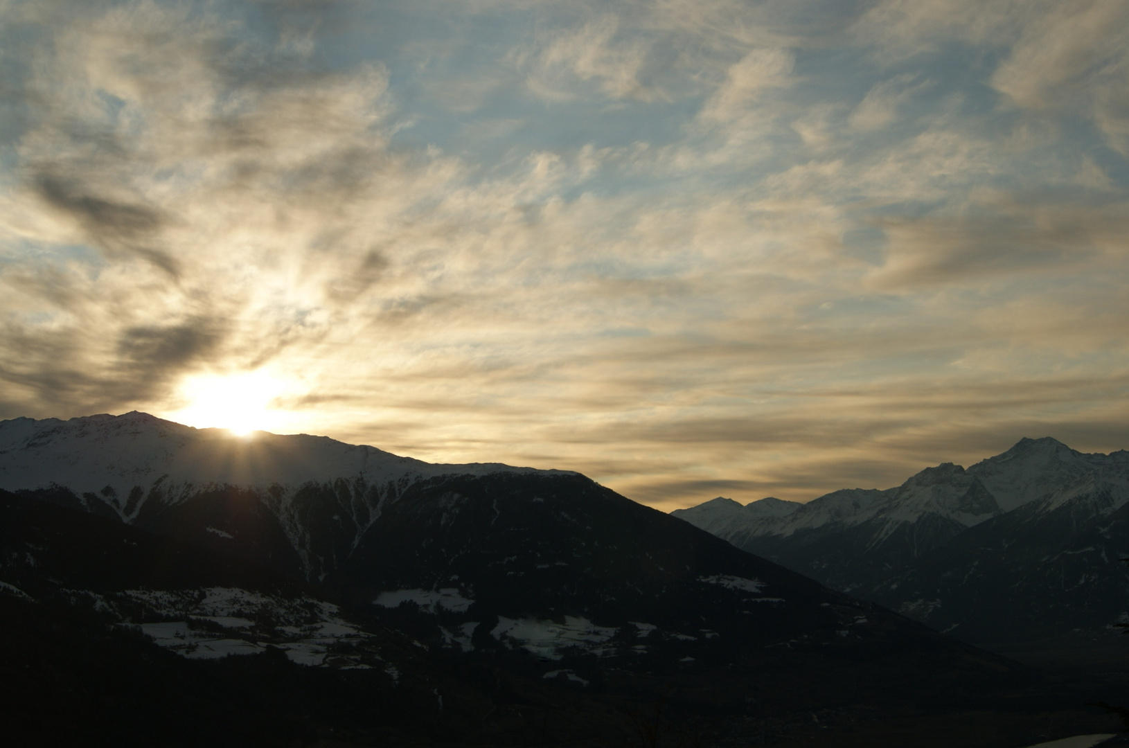 Sonnenaufgang in Vinschgau (Südtirol)