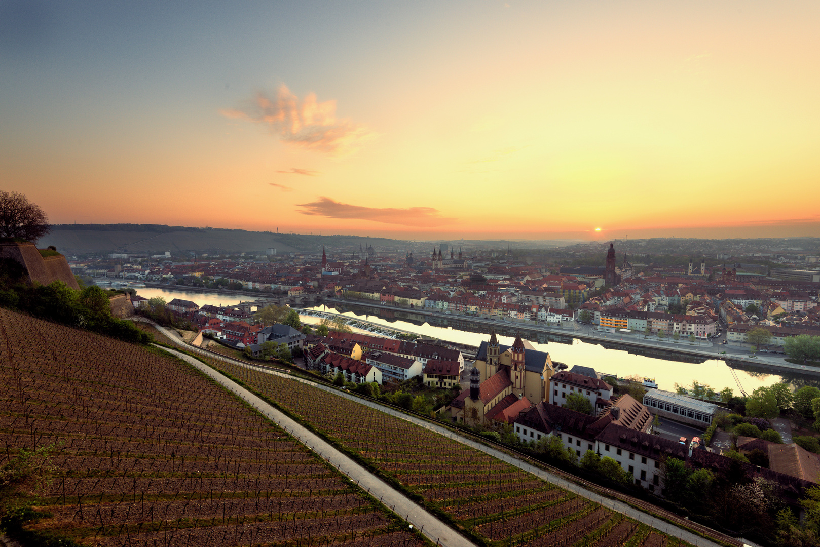 Sonnenaufgang in Würzburg