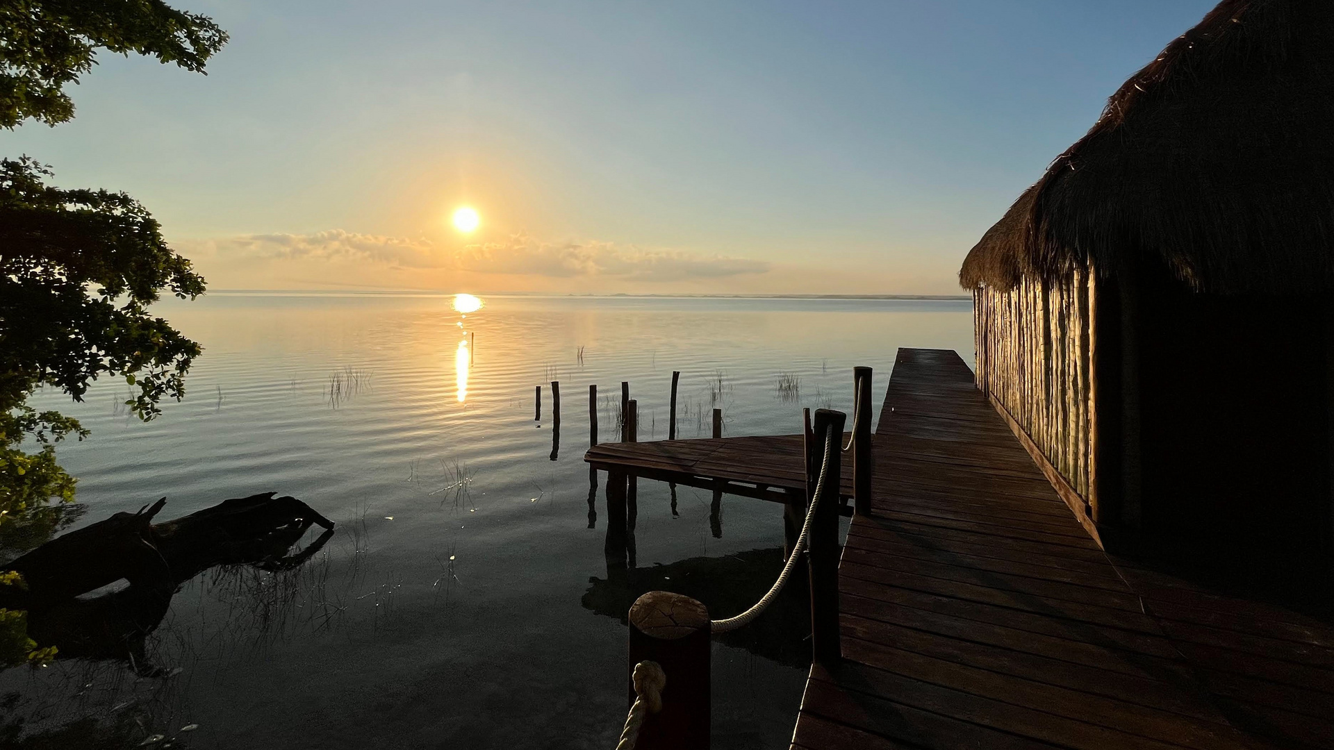 Sonnenaufgang Lagune von Bacalar