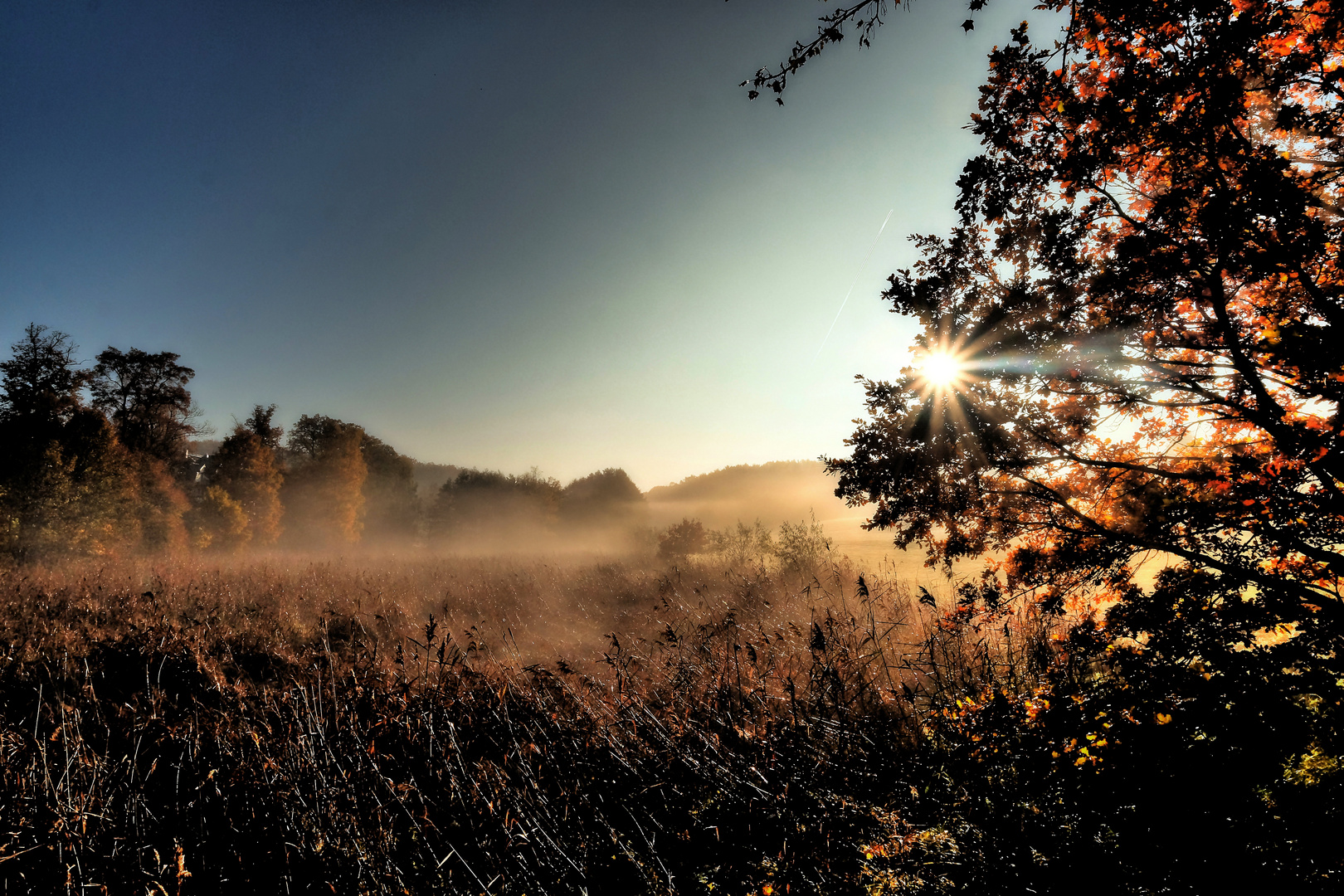 Sonnenaufgang mit abziehendem Nebel II