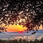 Sonnenaufgang mit Blick ins nebelige Bad Pyrmonter Tal 