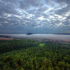 Sonnenaufgang mit Blick zur Festung Königstein und dem Lilienstein