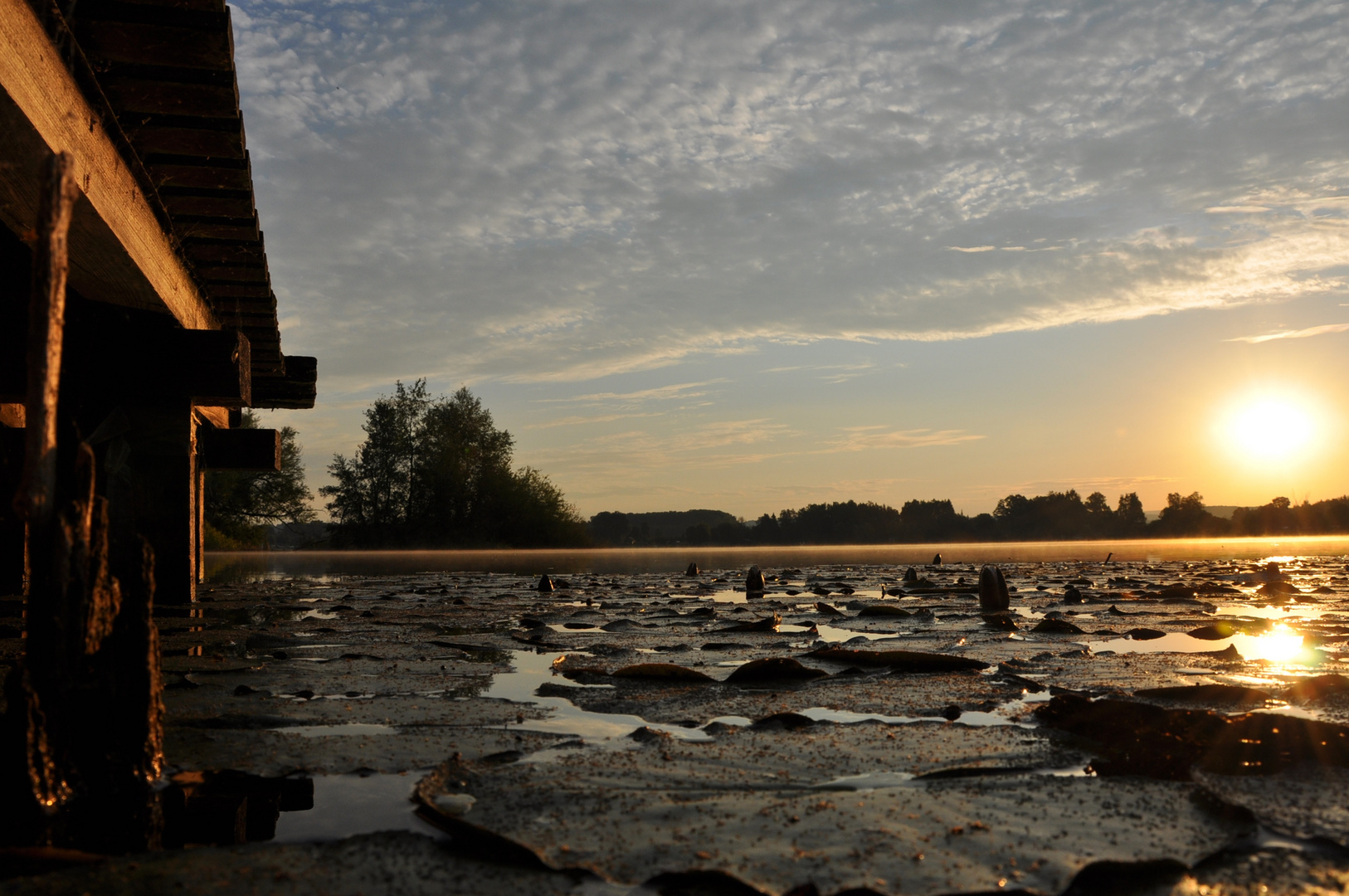 Sonnenaufgang mit herannahender Wolkenfront