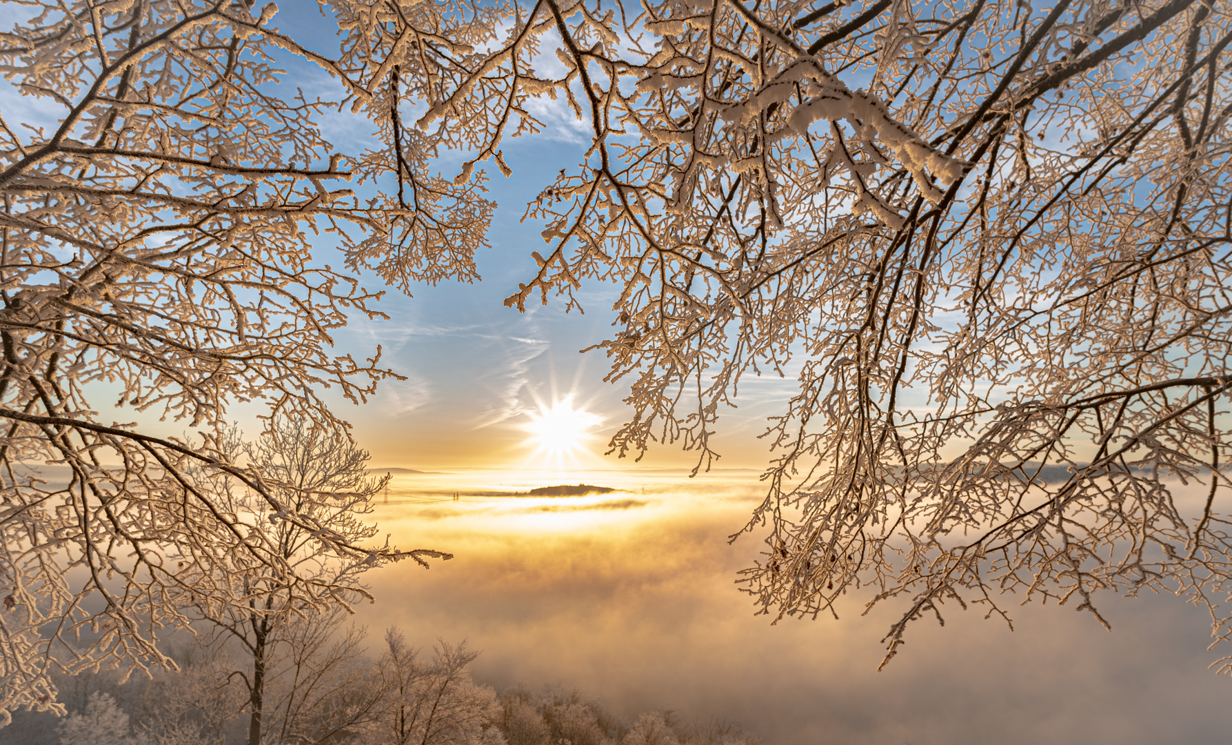 Sonnenaufgang mit Nebel