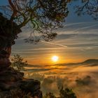 Sonnenaufgang mit Nebel über Busenberg