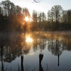 Sonnenaufgang mit Spiegelung im Briesesee