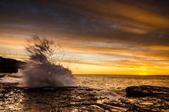 Sonnenaufgang mit Wellen an den Northern Beaches