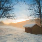 Sonnenaufgang nach dem Schneefall