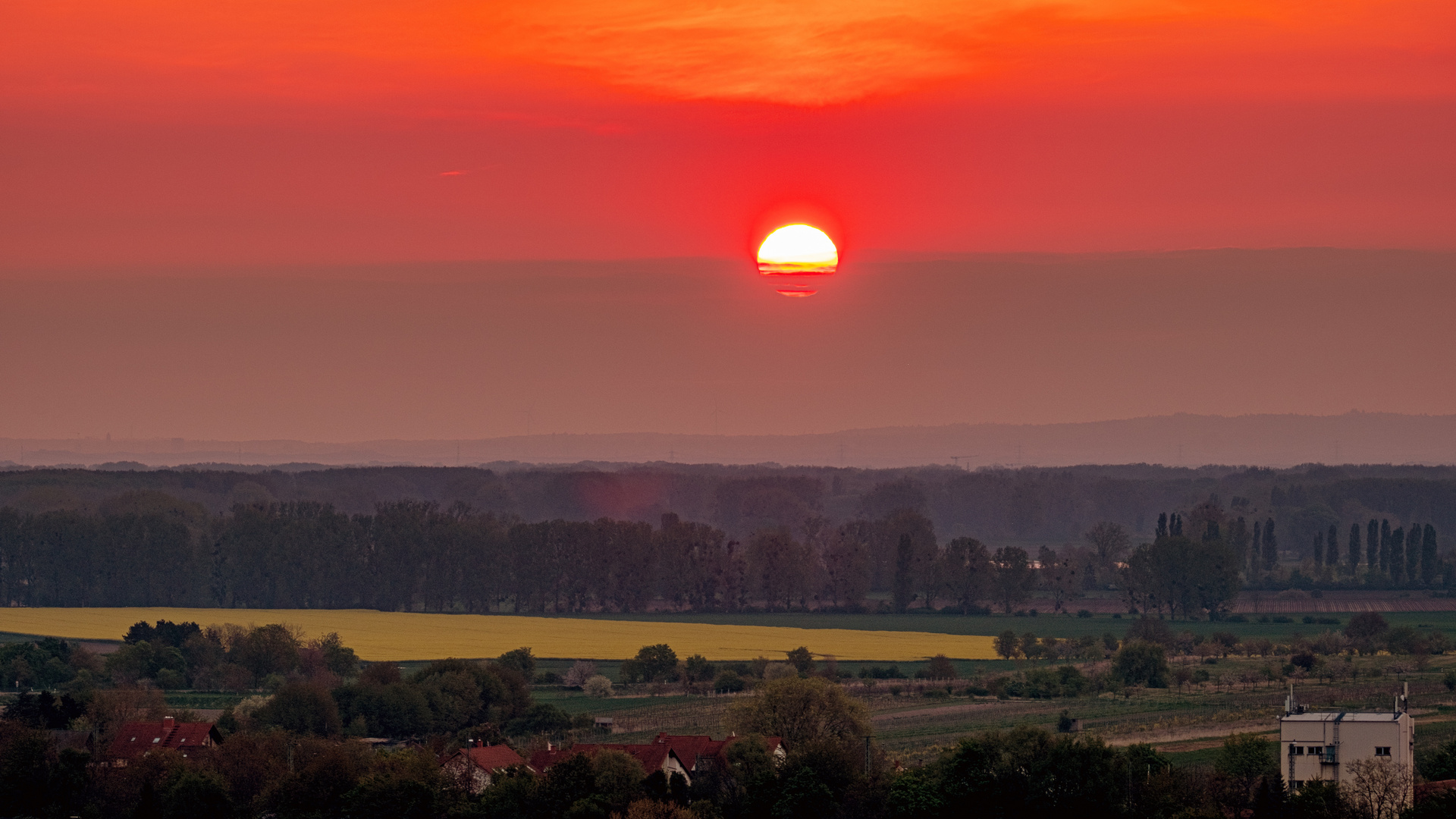 Sonnenaufgang oberhalb meiner Wohnstraße  