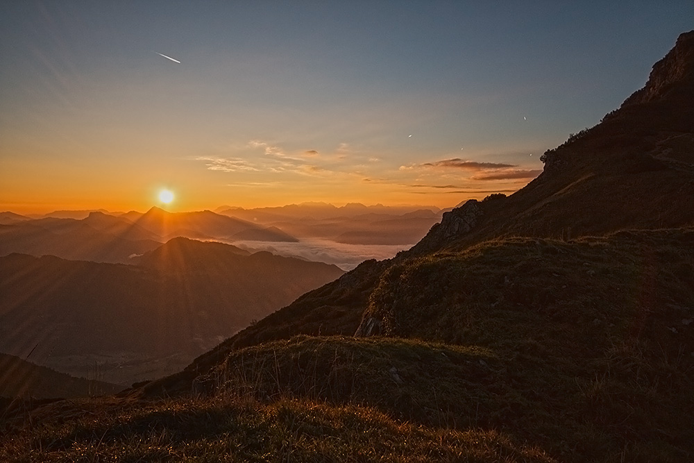 Sonnenaufgang par excellence am Berg