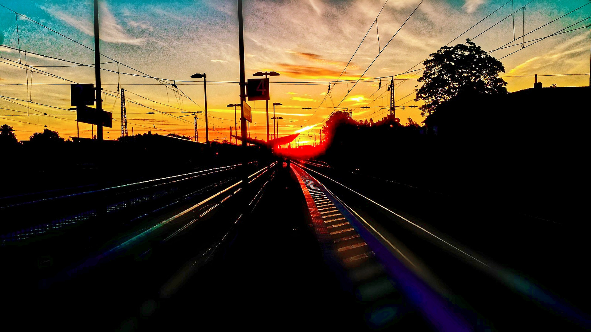 sonnenaufgang Rheinhausen Bahnhof