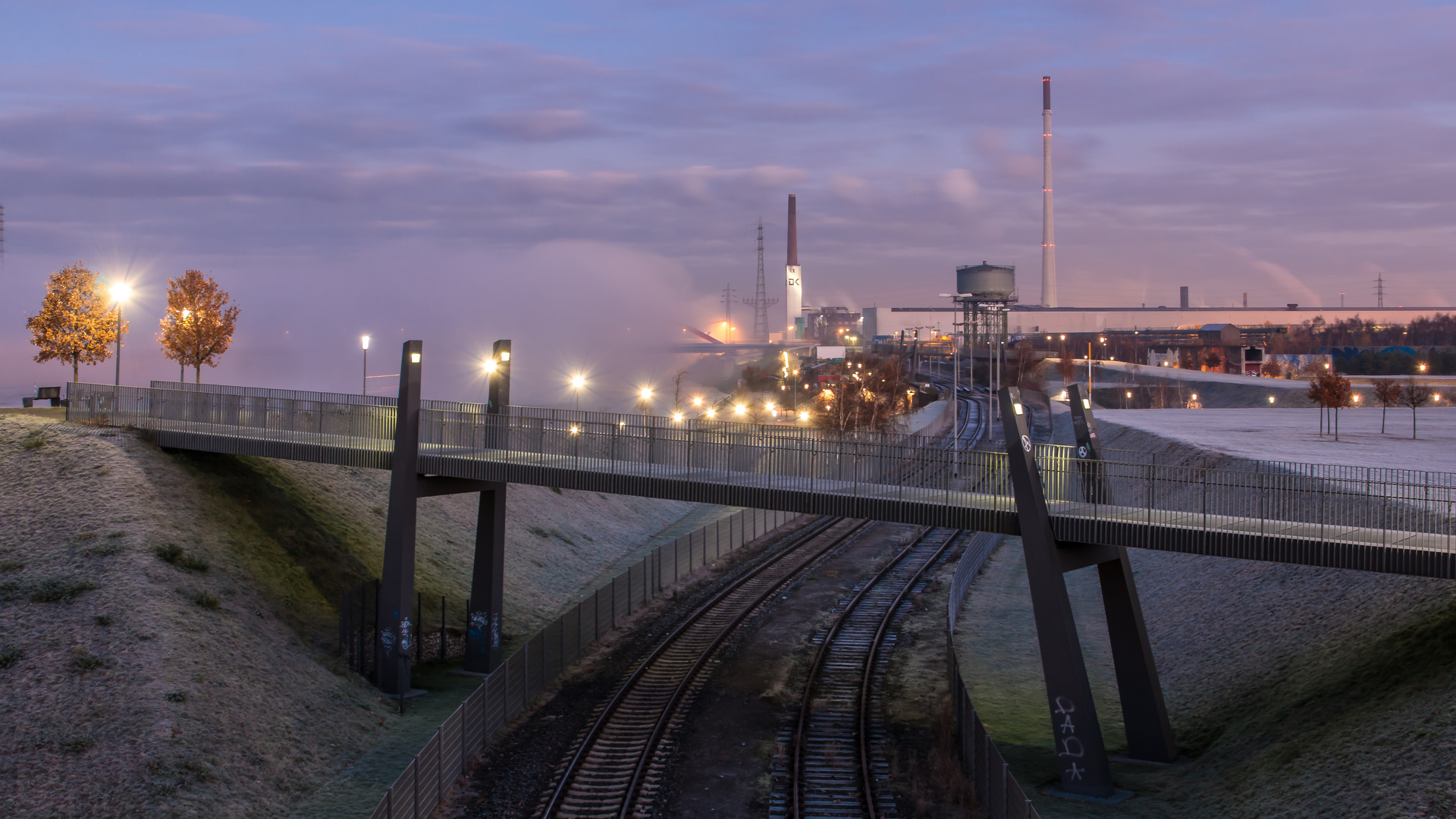 Sonnenaufgang Rheinpark Duisburg 