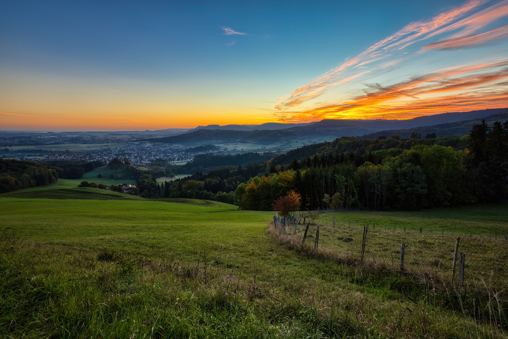 Sonnenaufgang Richtung Albtrauf 