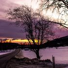 Sonnenaufgang , Richtung Notodden (Telemark - Norge) 28.01.2016