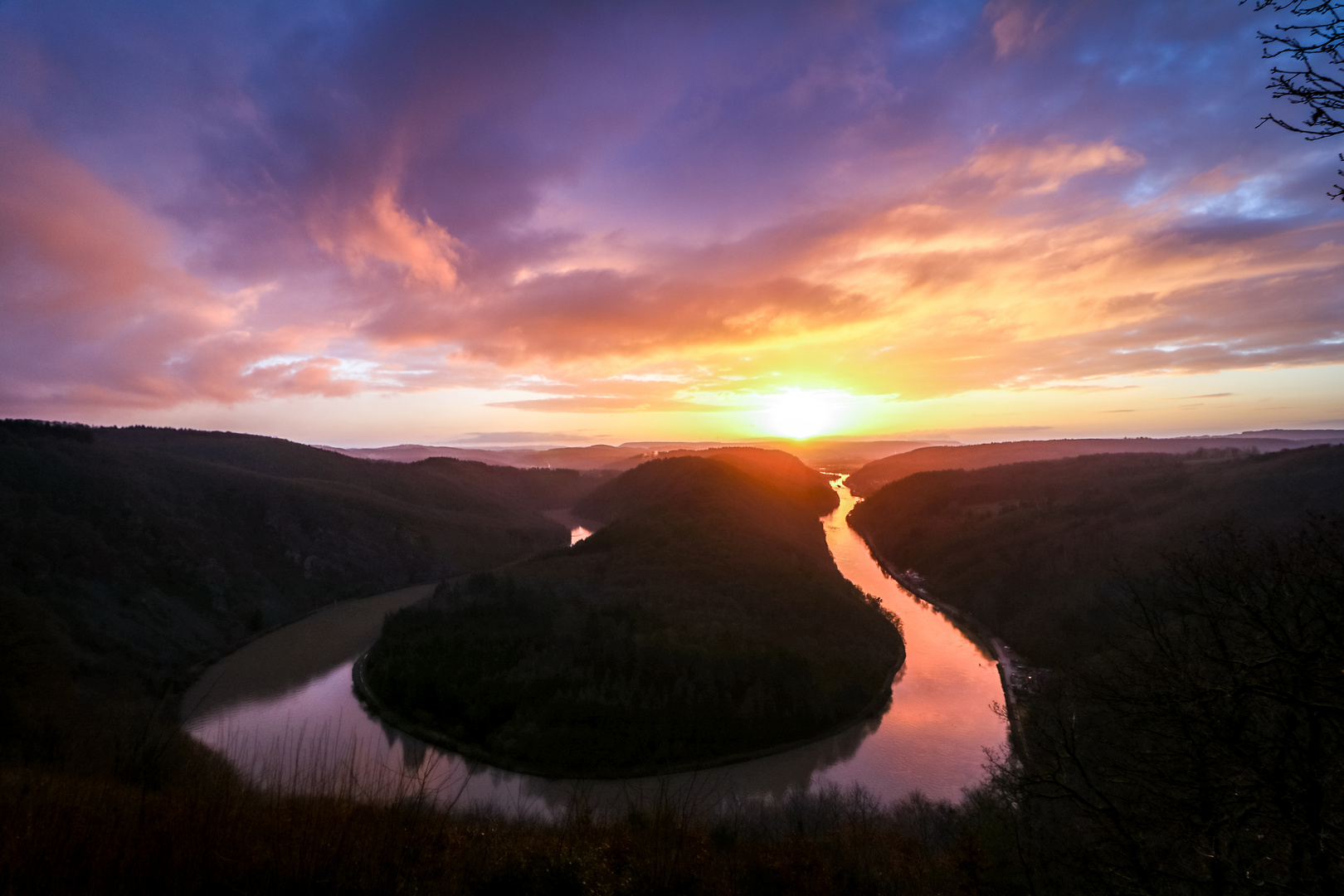 Sonnenaufgang saarschleife