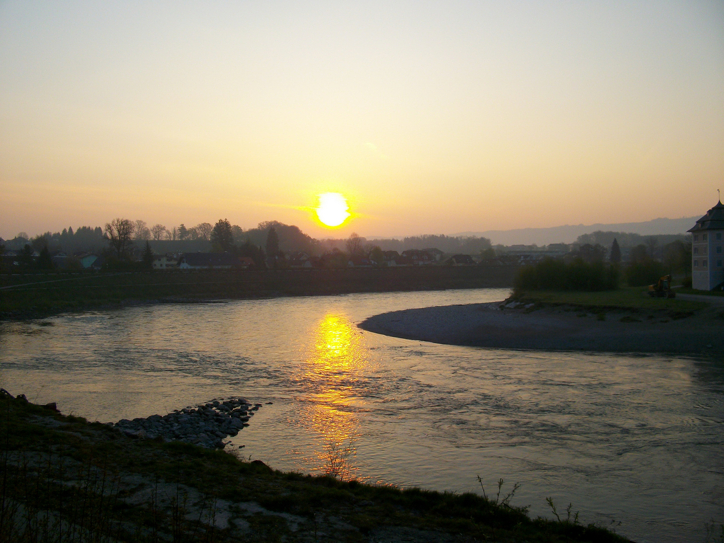 Sonnenaufgang - Salzachschleife in Oberndorf