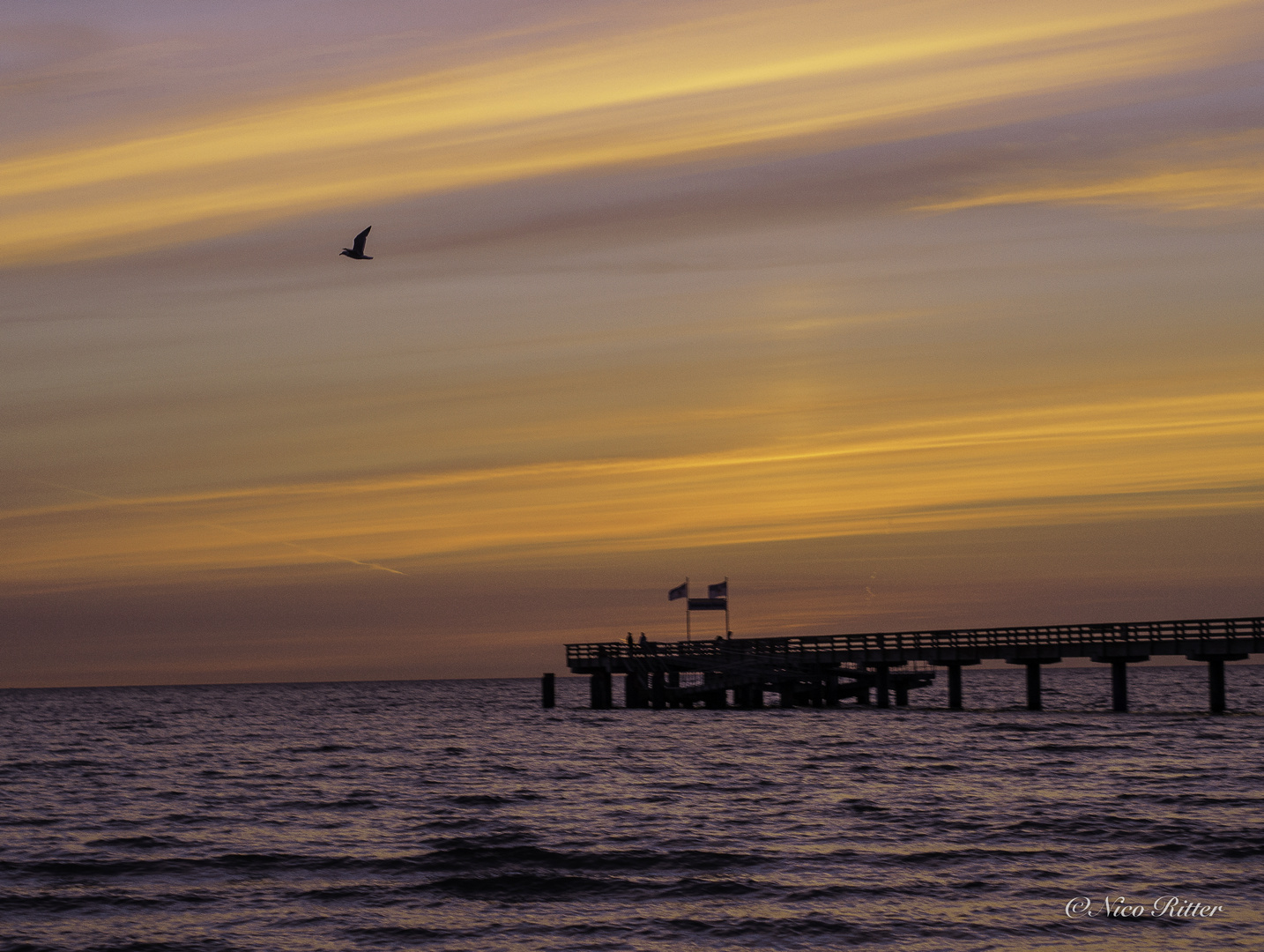 Sonnenaufgang Schönberger Seebrücke