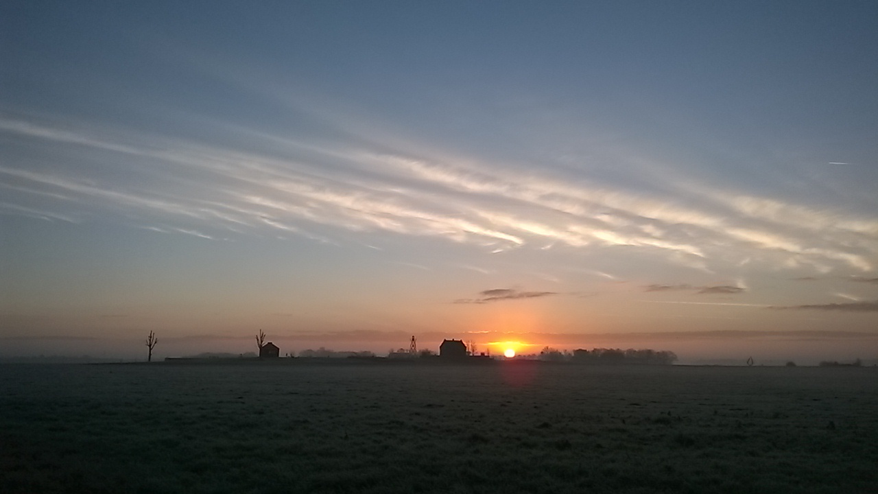 Sonnenaufgang Schokland