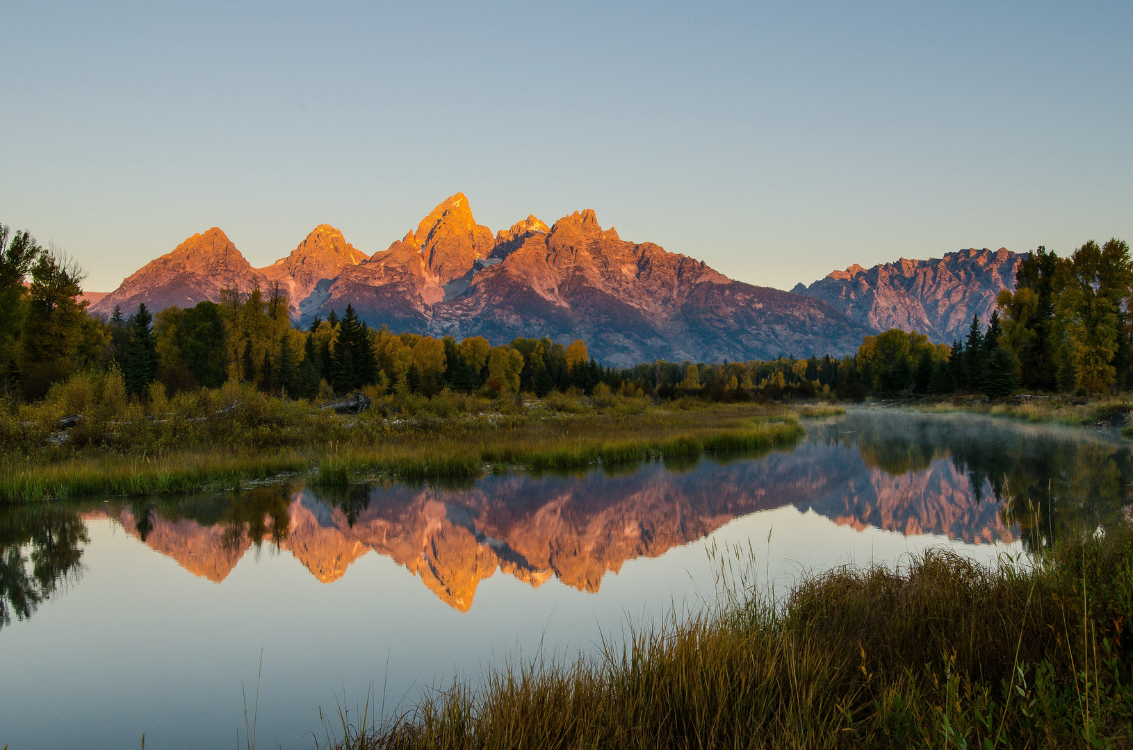 Sonnenaufgang Schwabacher Landing, Grand Teton NP