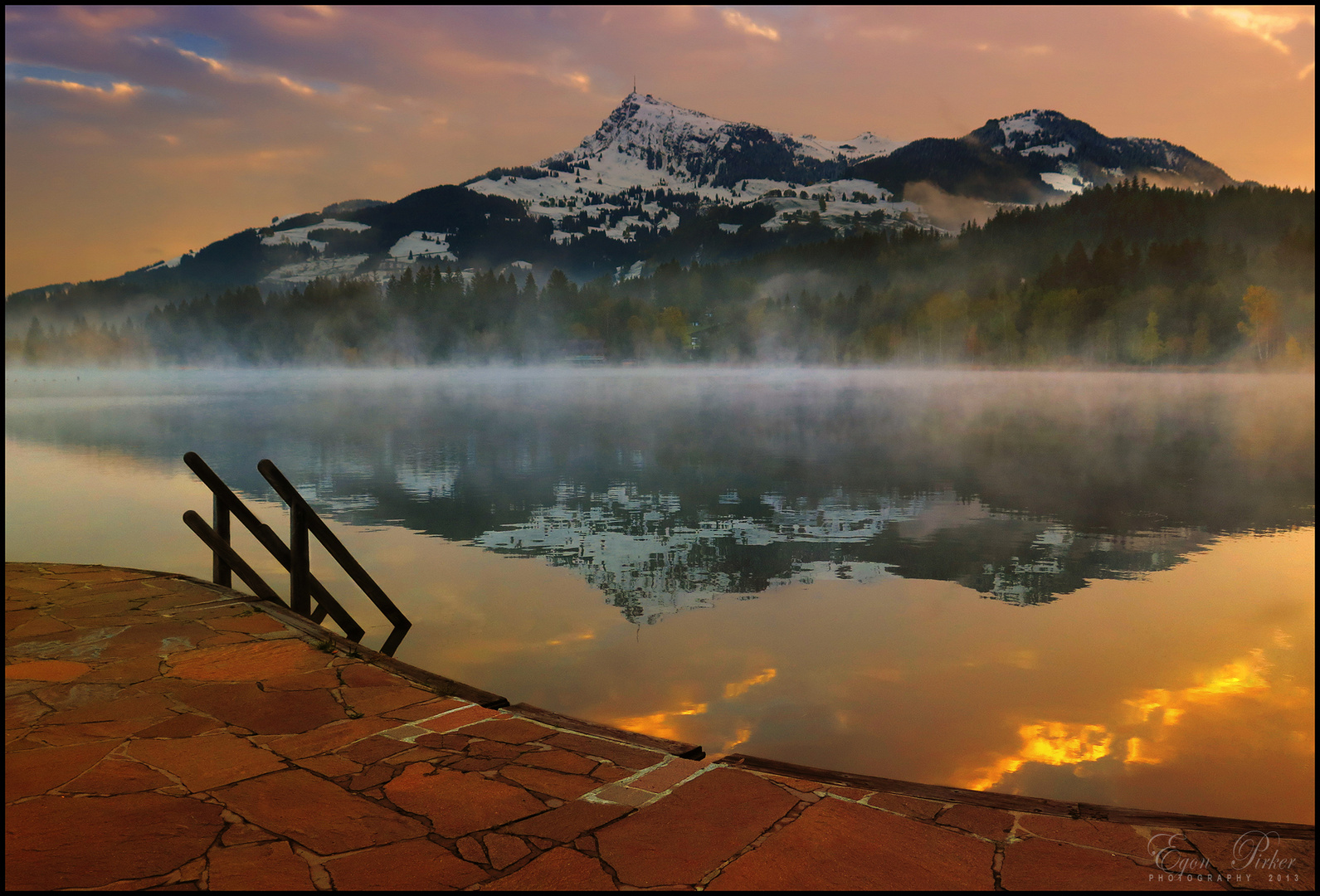 Sonnenaufgang Schwarzsee Kitzbühel Tirol