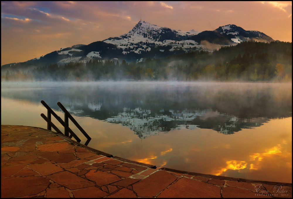 Sonnenaufgang Schwarzsee Kitzbühel Tirol