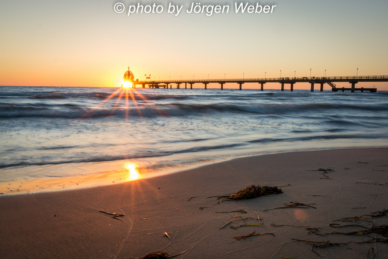 Sonnenaufgang Seebrücke Zinnowitz Usedom Ostsee