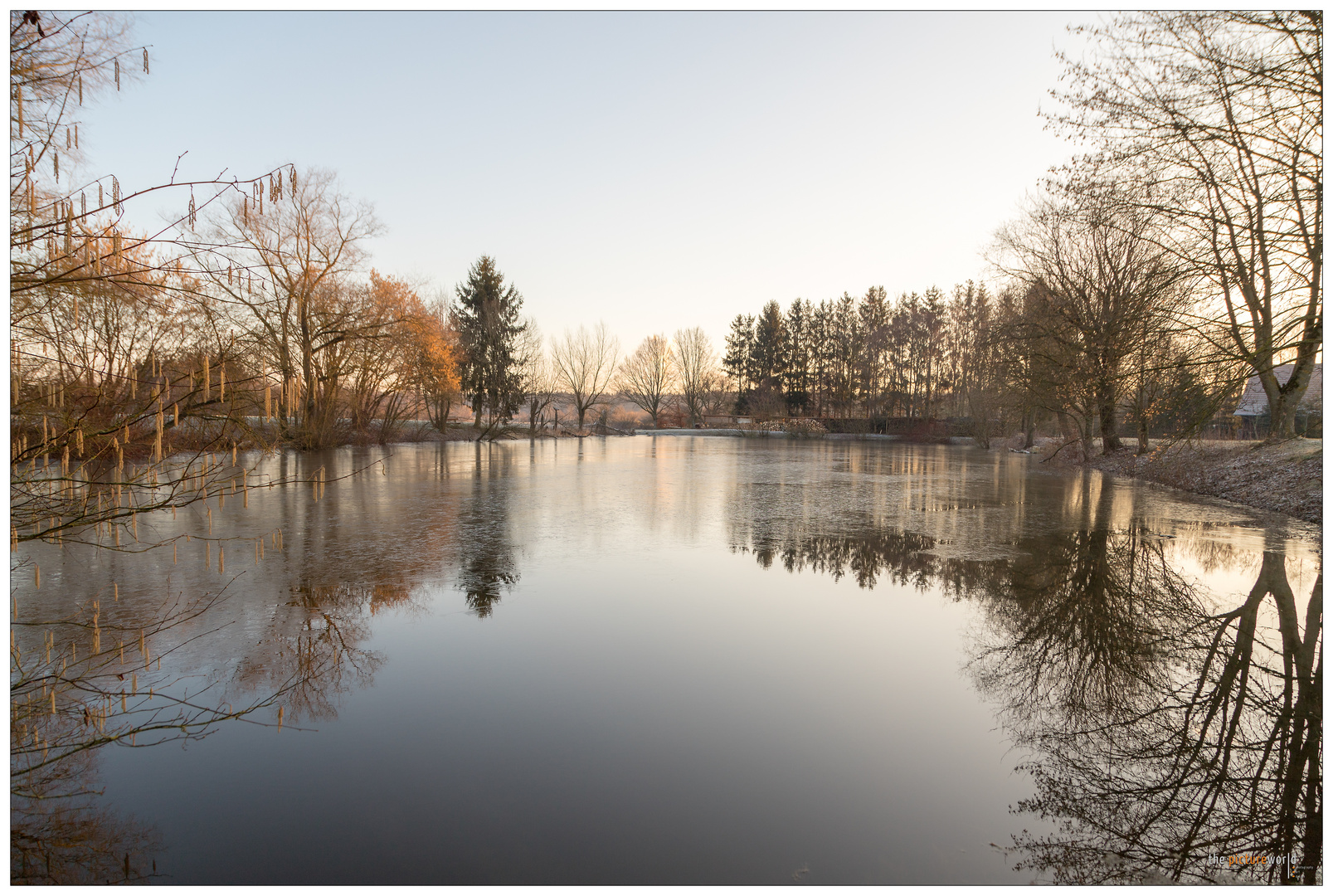 Sonnenaufgang Strasse Weiher