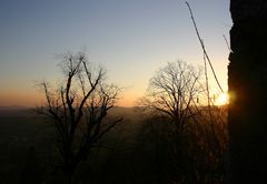Sonnenaufgang über Burg Lindenfels