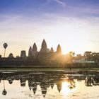 Sonnenaufgang über dem Angkor Wat Tempel